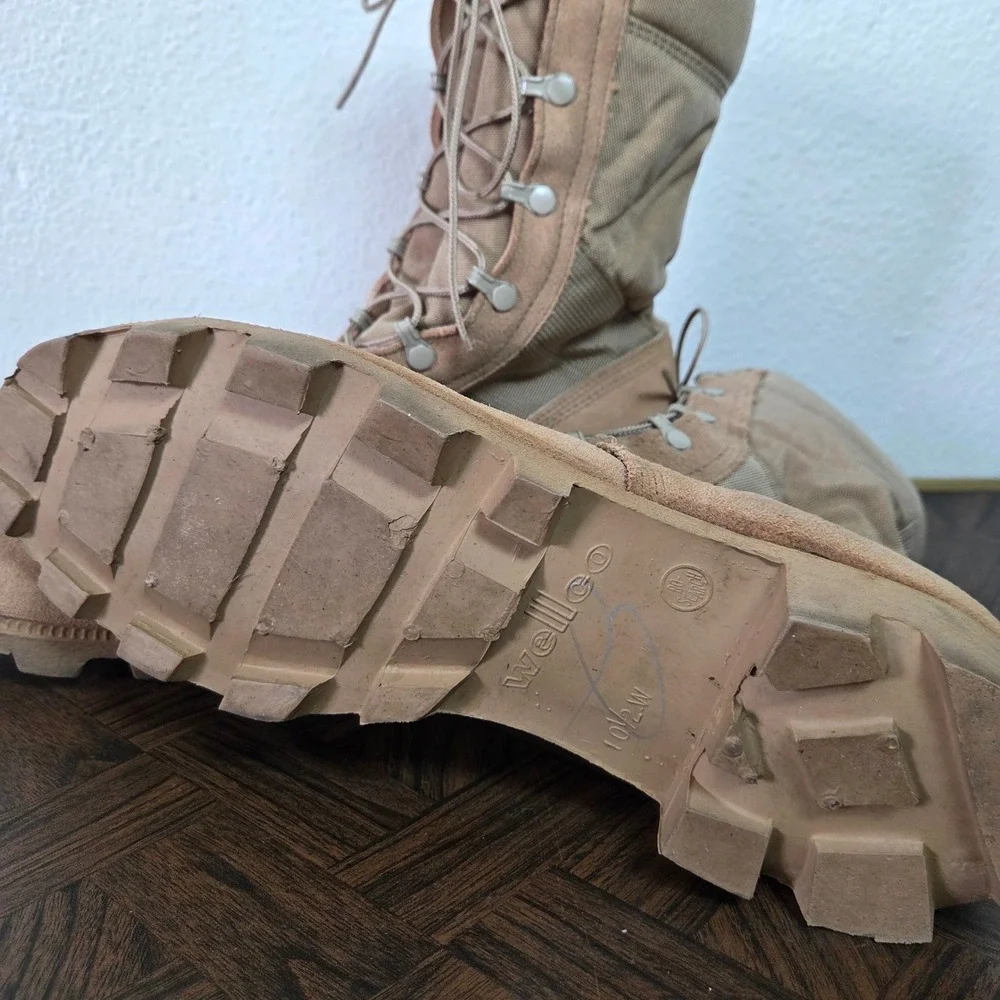 Wellco Military Desert Combat Boots Suede Nylon Lace Up‎ Mens 10.5 Wide